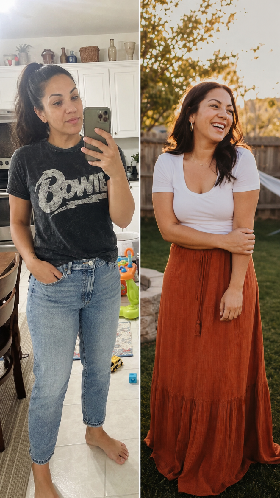 Rosa before and after